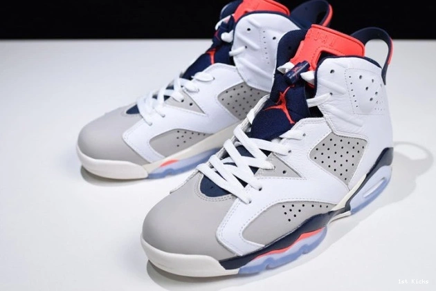 1st Kicks 23-Neutral Infrared 6 Air Jordan 384664-104 White Retro Tinker Grey-Sail 0628